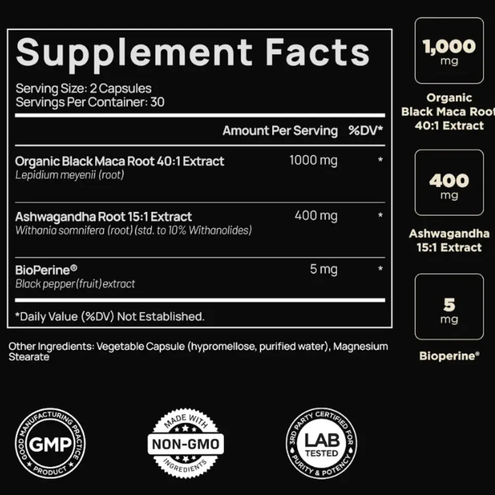 Primalty Melanin-Rich Formulation | Organic Black Maca